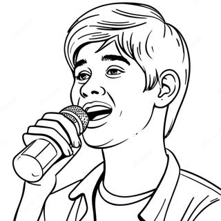 Justin Bieber Singing On Stage Coloring Page 7257-5995