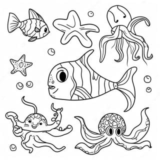 Mysterious Deep Sea Creatures Coloring Page 72593-58167