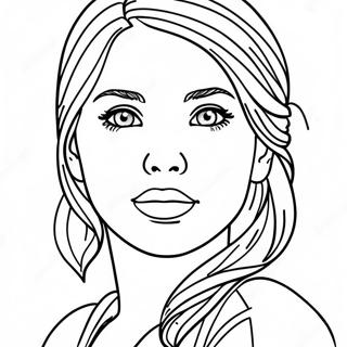 Realistic Girl Portrait Coloring Page 72602-58172