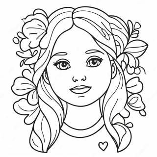 Realistic Girl With Flowers Coloring Page 72603-58188