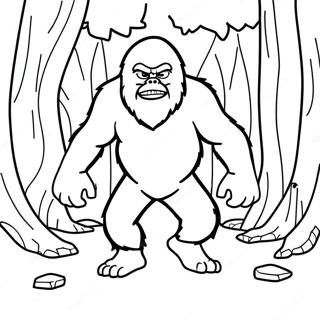 Sneaky Sasquatch In The Forest Coloring Page 72643-58208