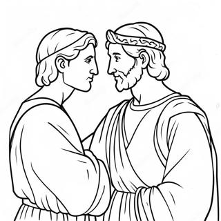 David And Jonathan Friendship Coloring Page 72652-58209