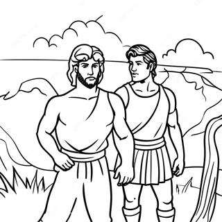 David And Jonathan Brave Adventure Coloring Page 72653-58213