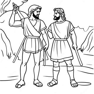 David And Jonathan Brave Adventure Coloring Page 72653-58215