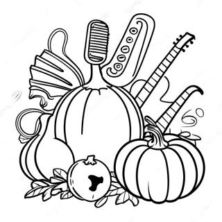 Thanksgiving Music Instruments Coloring Page 72662-58217