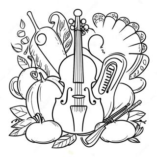 Thanksgiving Music Instruments Coloring Page 72662-58218