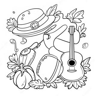 Thanksgiving Music Instruments Coloring Page 72662-58219