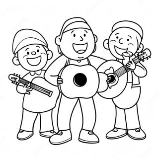 Cheerful Thanksgiving Singers Coloring Page 72663-58221