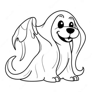 Spooky Ghost Dog Coloring Page 7267-6002