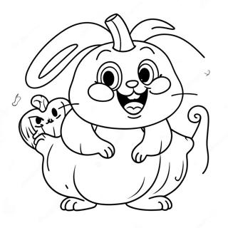 Bunnicula With Spooky Pumpkin Coloring Page 72683-58233