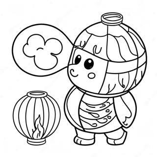 Hu Tao With Lantern Coloring Page 72703-58254