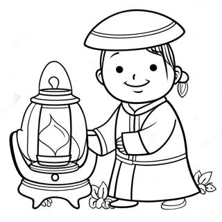 Hu Tao With Lantern Coloring Page 72703-58255