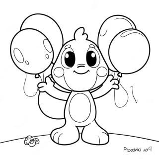 Oswald With Colorful Balloons Coloring Page 72713-58261