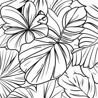 Tropical Palm Leaves Coloring Page 72753-58290