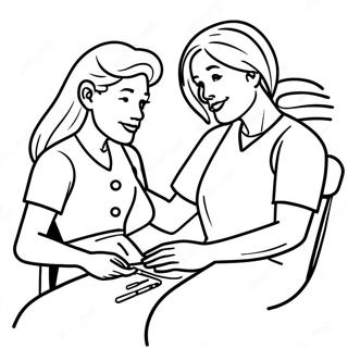 Caring Nurse Helping Patient Coloring Page 72763-58299