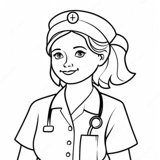 Nurse With Stethoscope Coloring Page 72764-58301