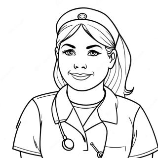 Nurse With Stethoscope Coloring Page 72764-58304