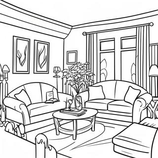 Cozy Living Room Coloring Page 7276-5909