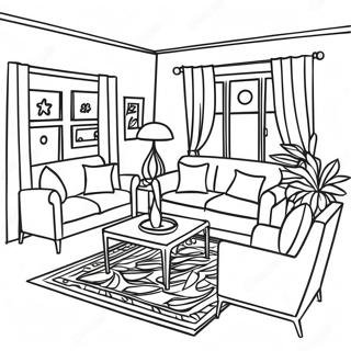 Cozy Living Room Coloring Page 7276-5911