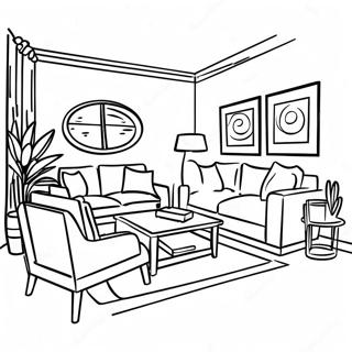 Cozy Living Room Coloring Page 7276-5912