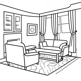 Cozy Living Room Coloring Page 7276-6005