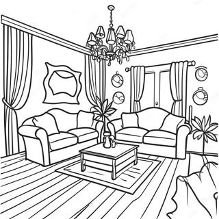 Cozy Living Room Coloring Page 7276-6006