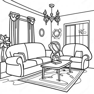 Cozy Living Room Coloring Page 7276-6008