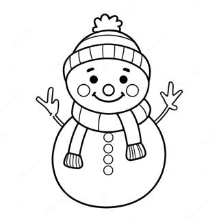 Cute Snowman In A Cozy Scarf Coloring Page 72773-58309