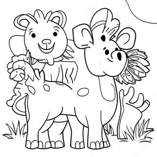 Colorful Animals In The Zoo Coloring Page 72803-58329