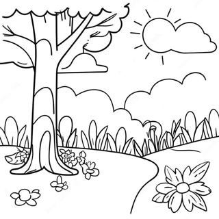 Spring Forward Nature Scene Coloring Page 72812-58339