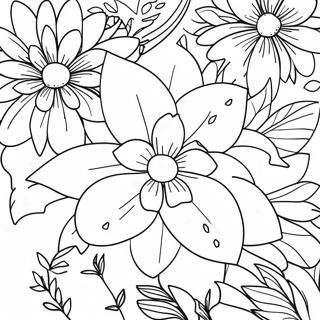 Colorful Spring Flowers Coloring Page 72813-58361