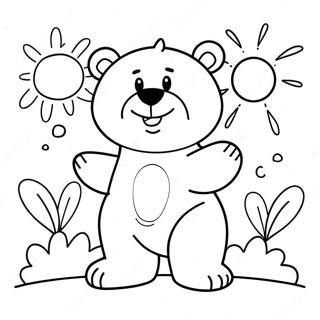 Cheerful Funshine Bear With Sun Coloring Page 72853-58370