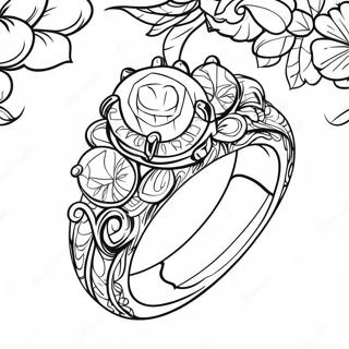 Elegant Wedding Ring Coloring Page 72862-58382