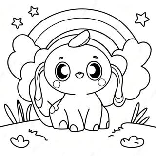 Blue Rainbow Friends Coloring Pages