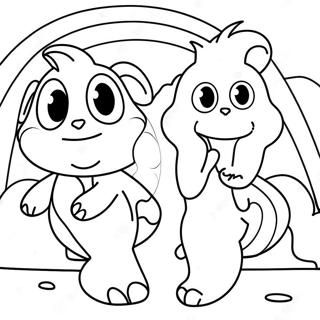 Blue Rainbow Friends Coloring Page 72882-58398