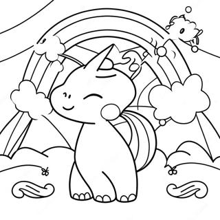 Blue Rainbow Friends Coloring Page 72882-58399