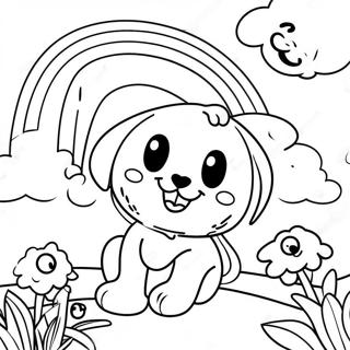 Blue Rainbow Friends Coloring Pages