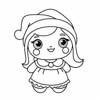 Festive Lol Doll With Santa Hat Coloring Page 72893-58408