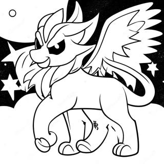 Majestic Solgaleo In Space Coloring Page 72913-58421