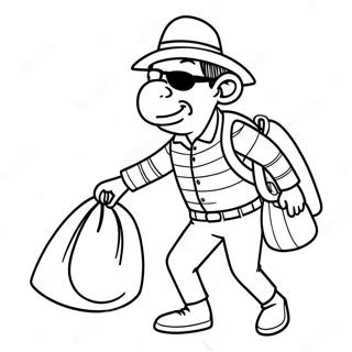 Sneaky Robber With Bag Coloring Page 72943-58441