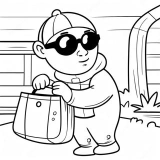 Sneaky Robber With Bag Coloring Page 72943-58443