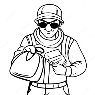 Sneaky Robber With Bag Coloring Page 72943-58444