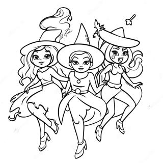 Charmed Witches In Action Coloring Page 72993-58483