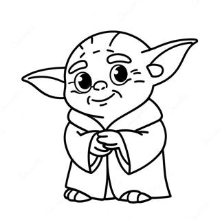 Cheerful Yoda Birthday Coloring Page 73003-58486