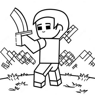 Minecraft Archer In Action Coloring Page 73013-58500