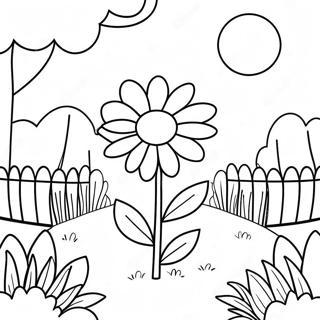 Beautiful Flower Garden Coloring Page 73023-58508