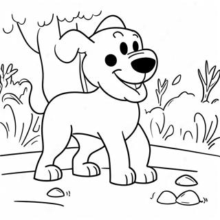 Clifford The Big Red Dog Playing Fetch Coloring Page 73053-58525