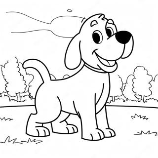 Clifford The Big Red Dog Playing Fetch Coloring Page 73053-58526