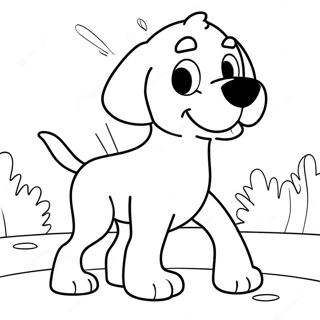 Clifford The Big Red Dog Playing Fetch Coloring Page 73053-58528