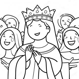 Joyful May Crowning Ceremony Coloring Page 73073-58543